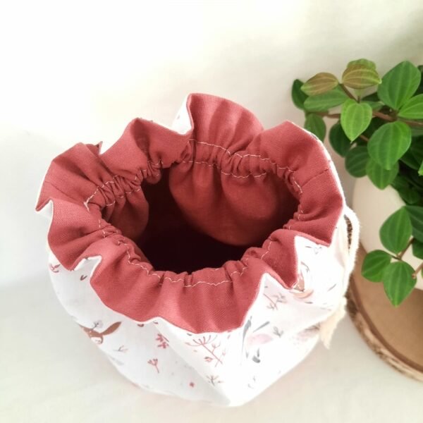 Pochette sac à fond plat goûter personnalisé lapin animaux de la forêt danseuse fille Mïa
