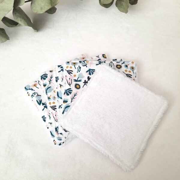Lingettes démaquillantes débarbouillantes bébé enfant femme motifs liberty bleu