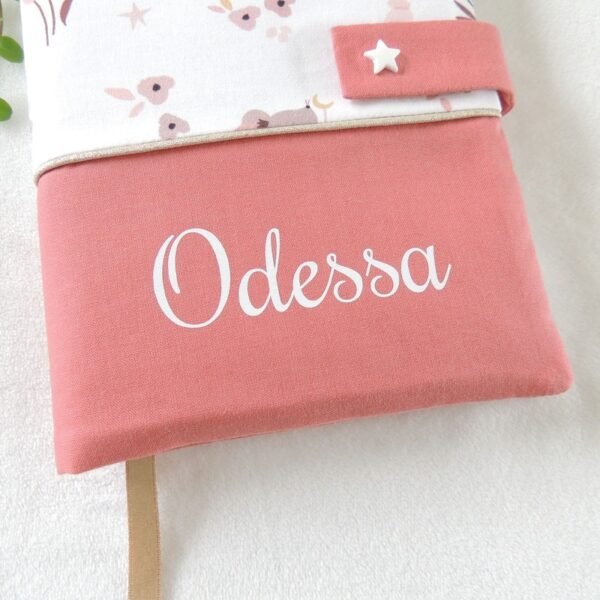 Protège carnet de santé personnalisé Odessa motif souris danseuse pêche